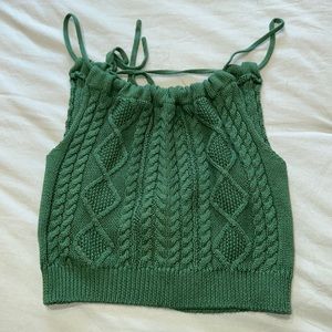 Cider knit green crop top